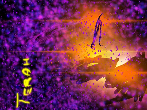 Space Fire: an orange glow bursting through purple stars